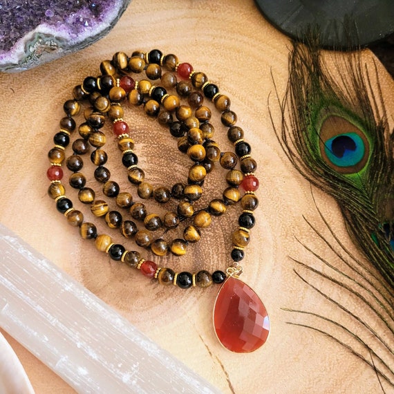 Plus Value Tiger Eye Necklace Japa Mala 8mm – Courage, Fearless Life,  Mental Strength Beads, Crystal, Tiger's Eye Stone Necklace Price in India -  Buy Plus Value Tiger Eye Necklace Japa Mala