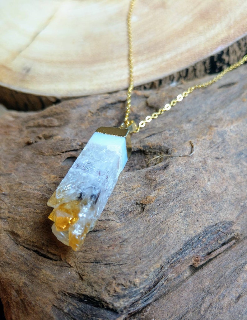 Pendentif Pierre Précieuse Pointe De Citrine 2 Pièces | De Goudsbloem