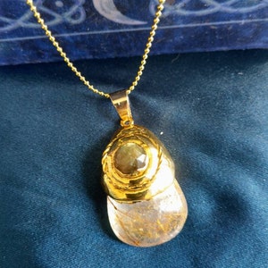 Golden Rutilated quartz and labradorite necklace gift for her jewellery for men witchy jewelry for women image 4