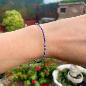 Lapislazuli verstellbar Armband minimalistischer Naturstein Kristall Heilung Hals Chakra Stein Schmuck