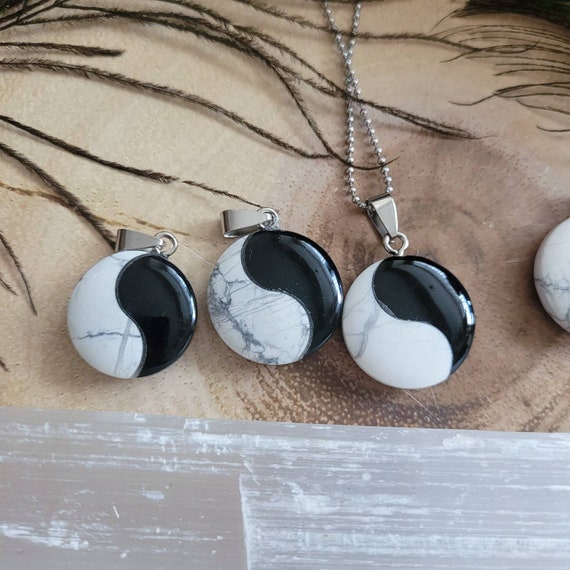 Yin Yang Balance Pendant Oynx Howlite Necklace Crystal Healing Spiritual Support Gift for Him or Her Etsy Australia