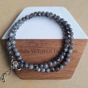 Larvikite Choker: Faceted Black Moonstone Crystal Necklace