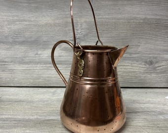 Decorative Turkish Copper Pitcher Kettle 6" Rustic Farm Home Decor (E3)