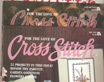 For the Love of Cross-Stitch - 1997 -  Magazine Bundle -  Counted Cross Stitch - Designs and Patterns