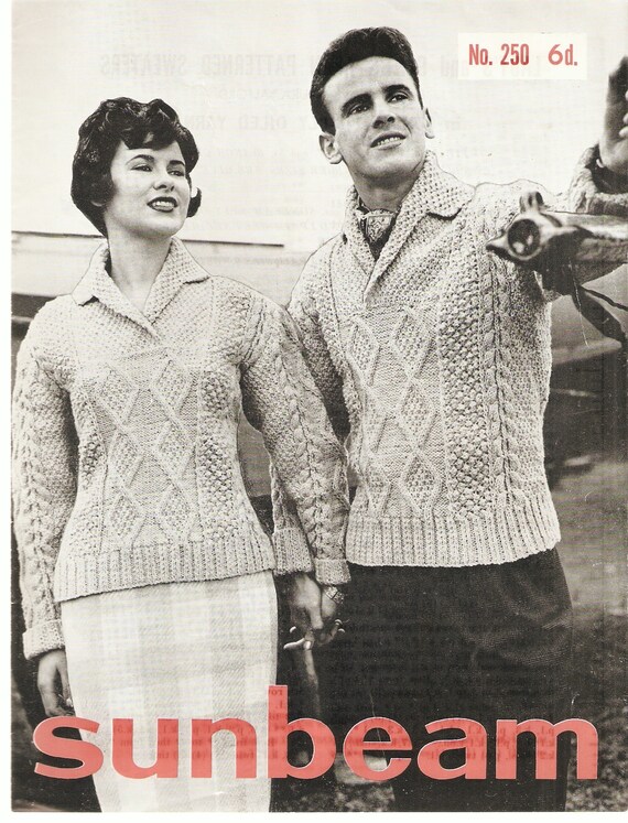 Vintage Knitting Pattern Sweaters Aran Pattern Men And Women Pdf File Vintage Knitting Pattern Sweaters Aran Pattern Men And Women Pdf File