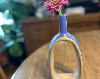 Absurd Vase Upcycled Hand Painted Vintage Vase: Eclectic Home Decor