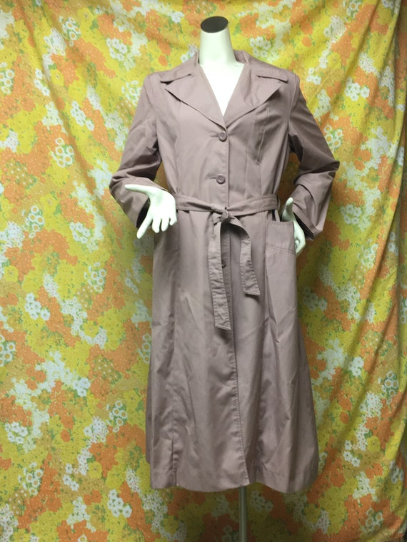 1980s Dusty Rose Raincoat - image 1