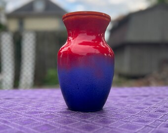 Red/Blue Gradient Upcycled Vase/Plant Stand