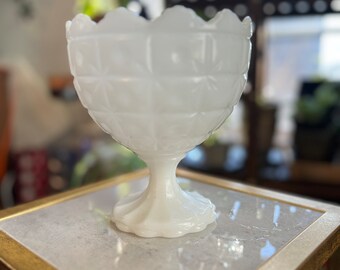 Vintage Napco Milk Glass Vase Planter Goblet