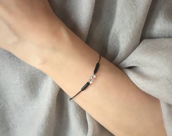 NY Herkimer Diamond Quartz Leather Bracelet