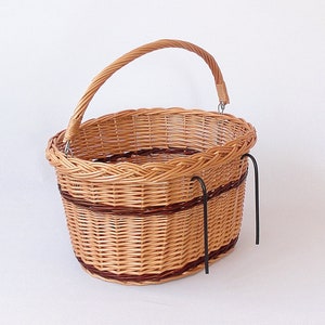 Wicker Bike Basket, Handwoven Wicker Basket, Front Handlebar Basket, Bicycle Basket made of Willow