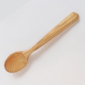 Handmade Wooden Spoon, Cherry Wood Hand Carved Spoon 24 cm long, Large Wooden Serving Spoon