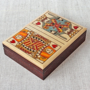 Wooden Playing Card Box for 2 decks of playing cards, Handmade, Hand Crafted Card Box