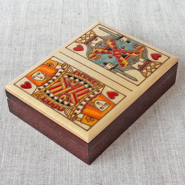 Wooden Playing Card Box for 2 decks of playing cards, Handmade, Hand Crafted Card Box