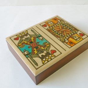 Boîte de cartes à jouer en bois pour 2 jeux de cartes, fait main, boîte de cartes fabriquée à la main