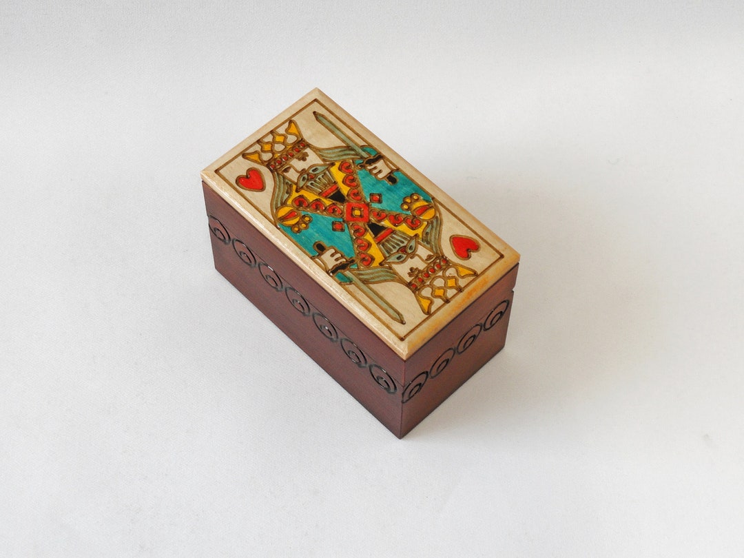 Wooden Playing Card Box, Hand Crafted Box for 2 Decks of Playing Cards
