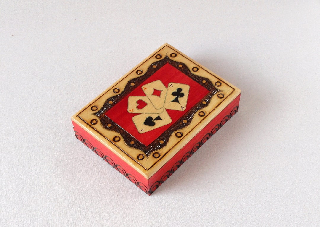 Wooden Playing Card Box for 2 Decks of Playing Cards Etsy