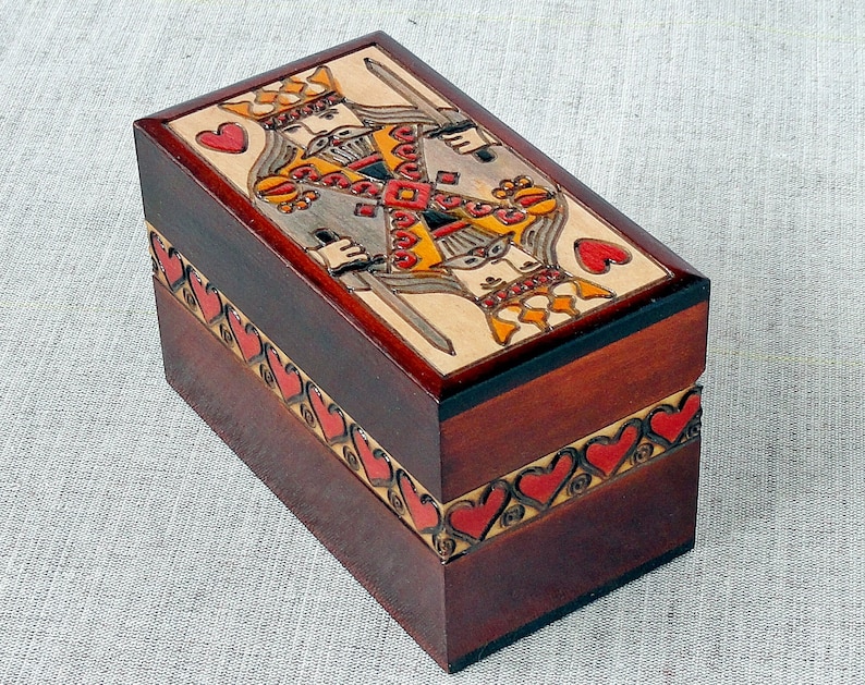 Wooden Playing Card Box for 2 Decks of Playing Cards Etsy