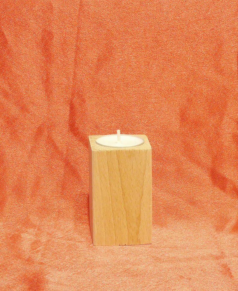 Wooden 8 cm high Tealight Holder,candle holder Home Decor decoupage solid beech wood