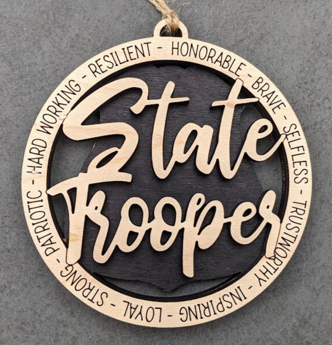 State Trooper Christmas Ornament Etsy