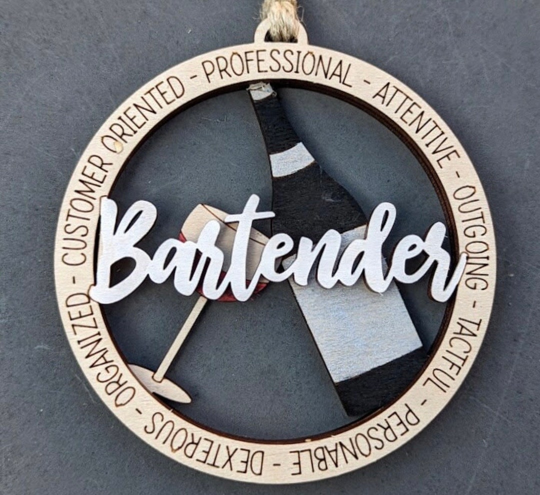 Bartender Christmas Ornament - Etsy