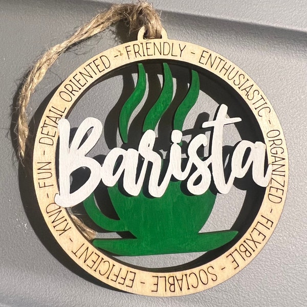 Barista Starbies Starbucks type Christmas Ornament