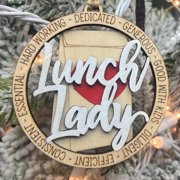 Lunch Lady Christmas tree ornament