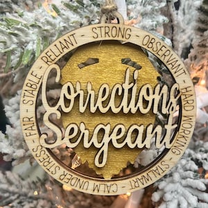 Corrections Sergeant  Christmas ornament gift