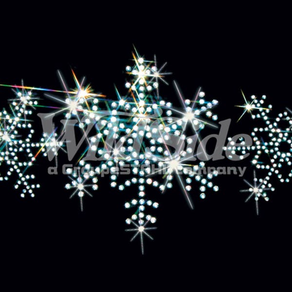 3 Silver Snowflakes(Rhinestone) Crystal/Rhinestone Iron On, Christmas/X-mas Bling Transfer, Holiday Bling Iron-On Rhinestone Transfer Design