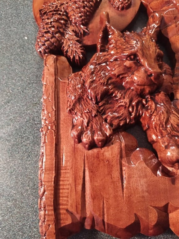 カナダ産　翡翠　イーグル置物 Canadian Wildlife Collection Carved Wood Blue Jay on
