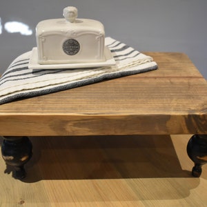 Farmhouse Riser, Farmhouse Decor, Boho Decor, Bathroom, Kitchen Breakfast Tray, Footed Wood Tray, Wood Stand, Cupcake Stand, Rustic, Display