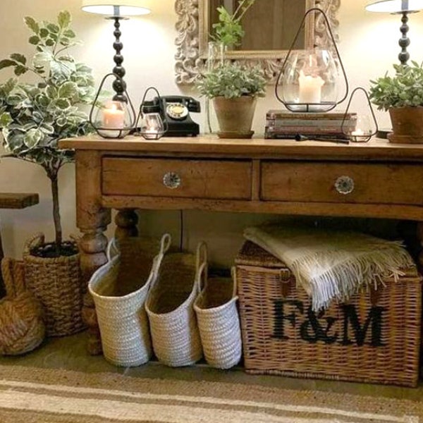 Rustic Farmhouse Entryway Table with Drawer and Turned Legs, Wooden Sofa Console Table, Handcrafted Solid Wood Custom Table