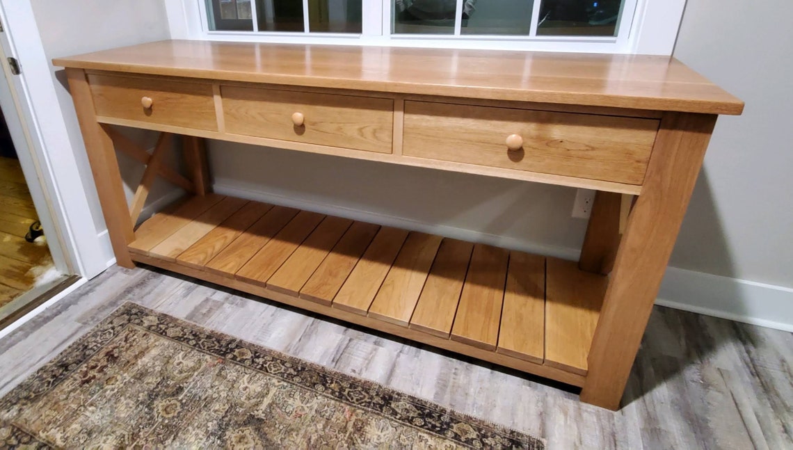 Solid White Oak Console Table Entry Table Nursery Changing - Etsy