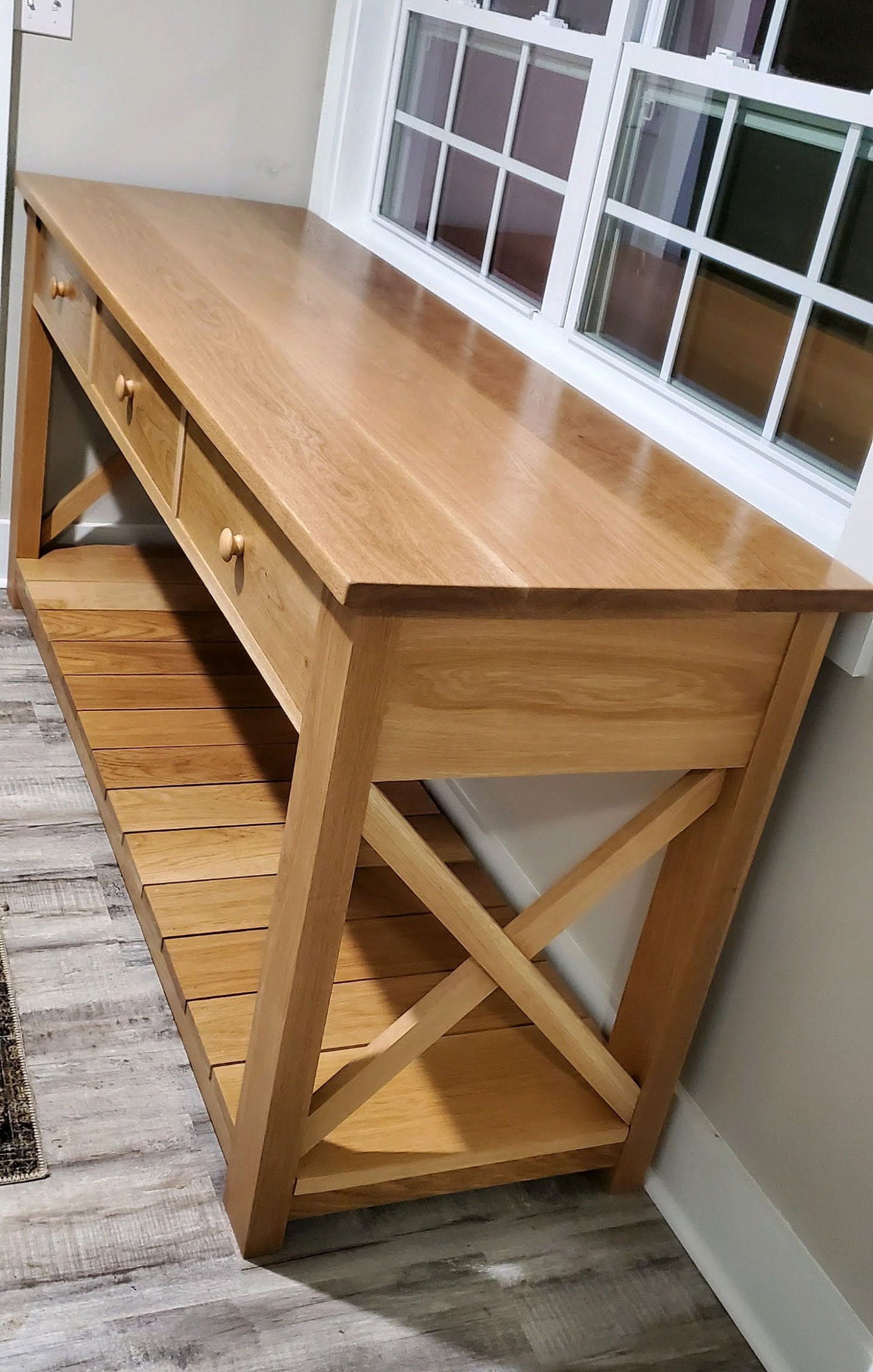 Solid White Oak Console Table, Entry Table, Nursery Changing Table ...