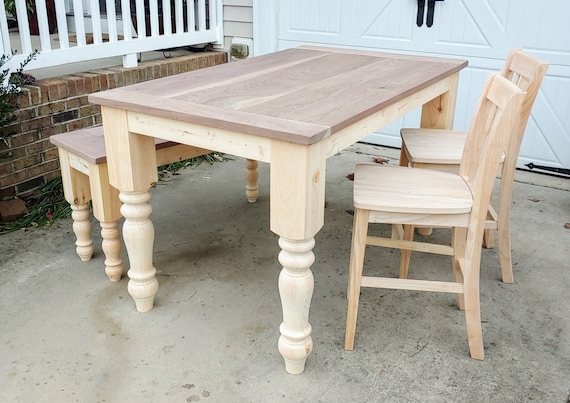  Foot Stool, 2 Tall, Poplar, (Made in The USA) (2 Tall Sq  Legs, Maple Stain) : Home & Kitchen