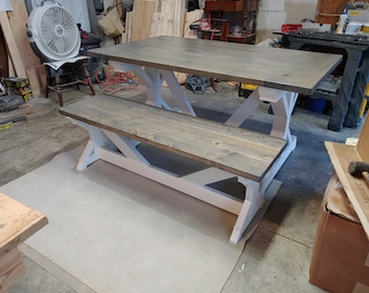 Matching Bench to Trestle Style Farmhouse Table