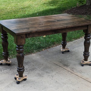 Maple Chunky Leg Farmhouse Table, Solid Wood, Handcrafted Family Dining Table