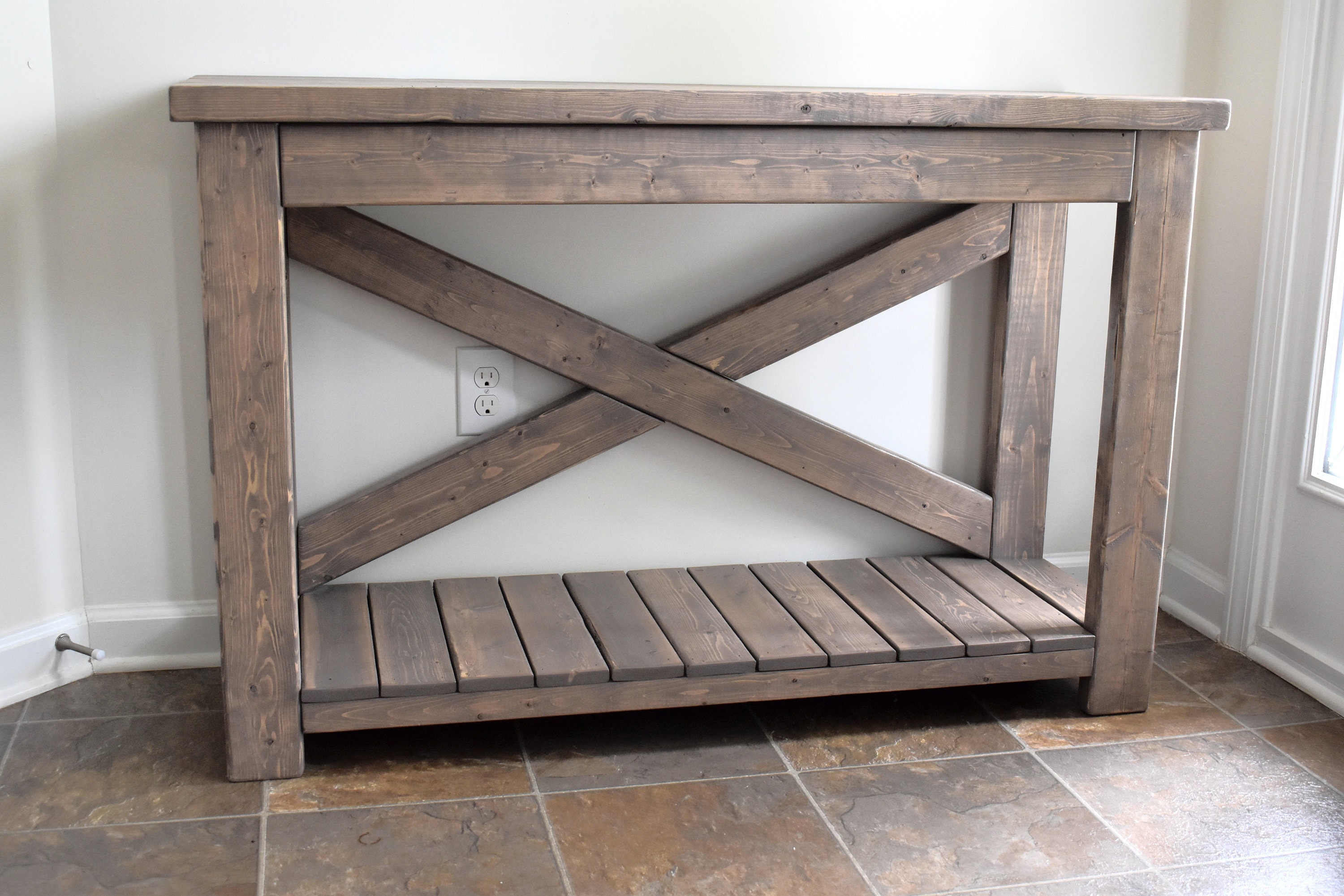 Handcrafted Wood Rustic Console Table Modern Farmhouse Solid Etsy