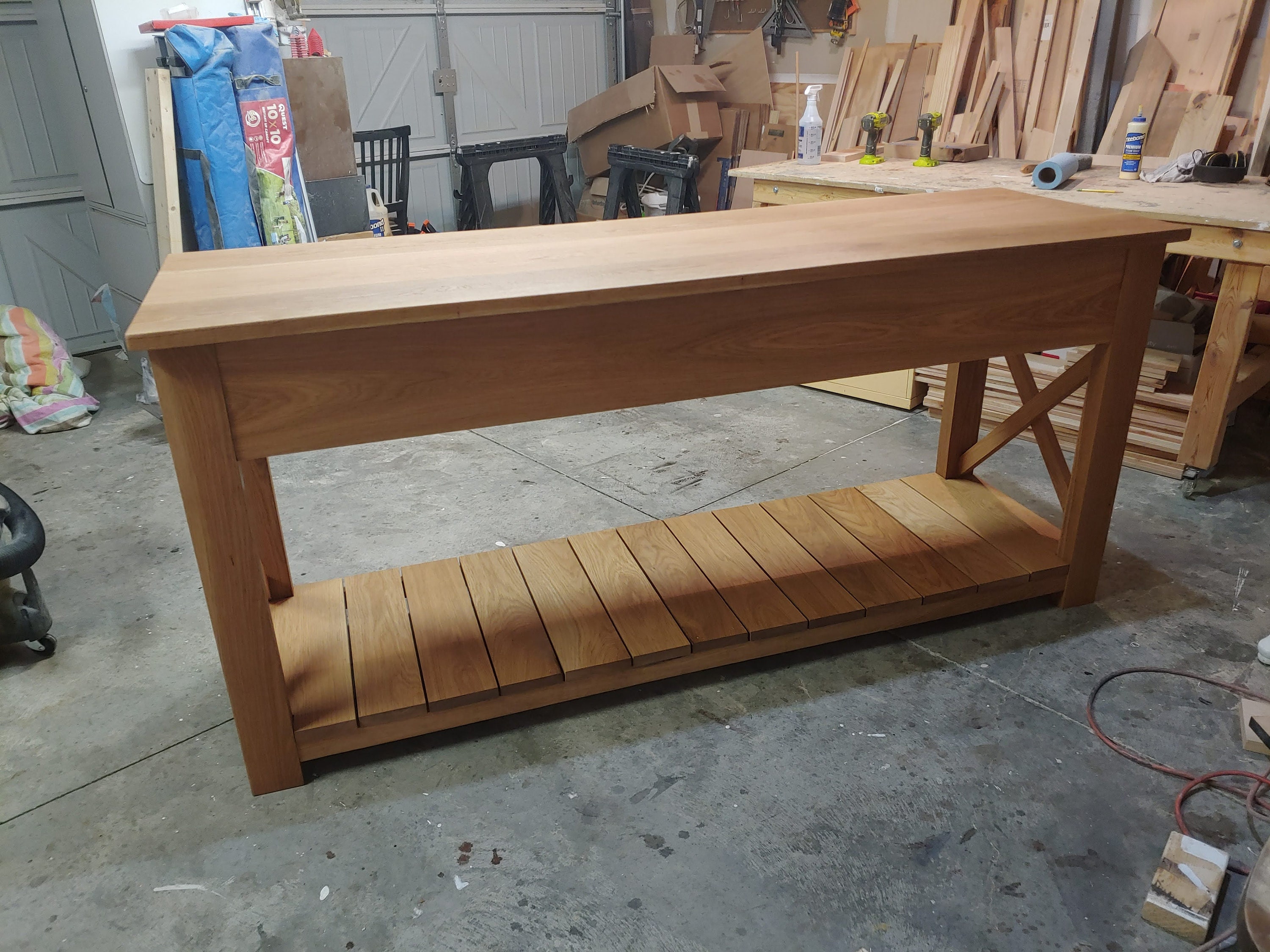 Solid White Oak Console Table, Entry Table, Nursery Changing Table ...