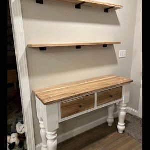 Rustic Farmhouse Entryway Table with Drawer and Turned Legs, Wooden Sofa Console Table, Handcrafted Solid Wood Custom Table bild 5