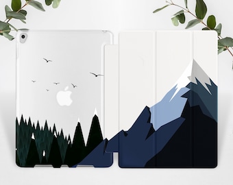 Abstract iPad case with pencil holder for Sun iPad 9.7/10.2/10.5/11in Mountains iPad Air Moon iPad mini5,iPad Pro iPad 2020/2019 Nature
