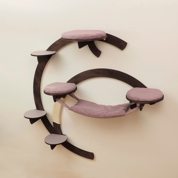 Moderne Katzenbaum, Katzenmöbel, Katzenregale, Katzenbett, Katzenwandregal, Geschenk für Katzenliebhaber, Katzenhängematte, Katzenbett, Katzenspaziergang, Modernes Katzenhaus