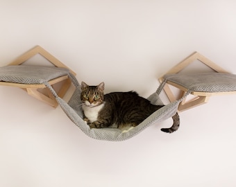 NEKO HAMMOCK for cats, Cat shelves, Cat climbing wall, Modern cat shelves, Cat furniture, Cat lover gift, katzenmbel, kletterwand katze