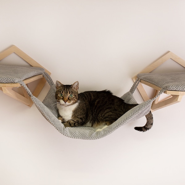 HAMAC NEKO pour chats, étagères pour chats, mur d'escalade pour chats, étagères modernes pour chats, meubles pour chats, cadeau pour amoureux des chats, katzenmbel, kletterwand katze