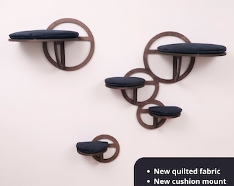 Mensole da parete moderne a forma di gatto con cuscini. Set BUBBLES 7