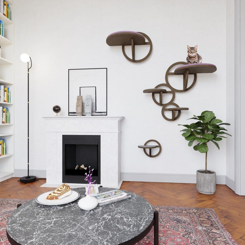 Bubble Cat Wall Shelves Set: Modern Cat Tree Furniture image 1