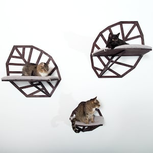 Estantes Leaf Cat: mueble de pared de escalada de madera contrachapada de abedul