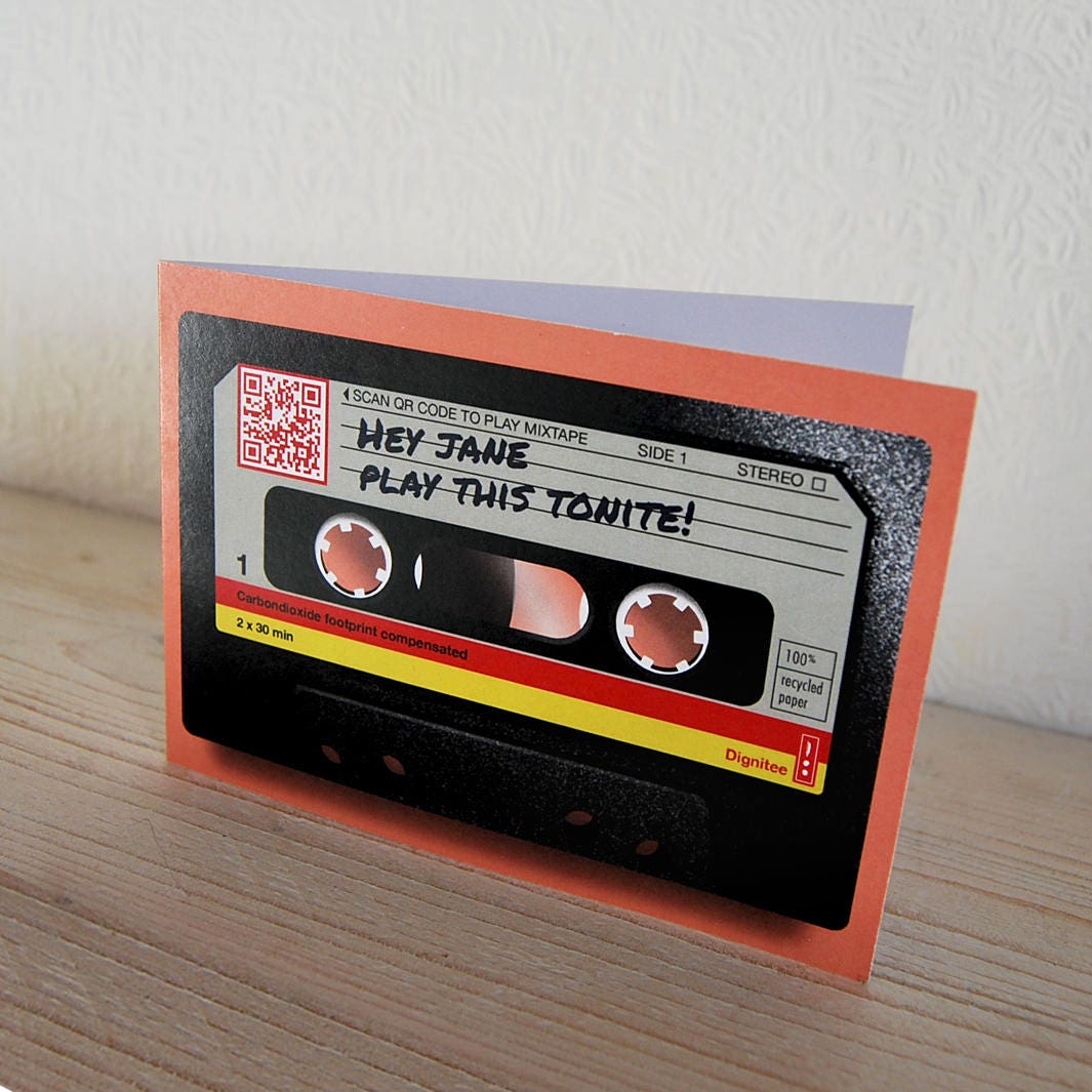Playlist Mixtape Card for Anniversary Personalize Interactive Etsy