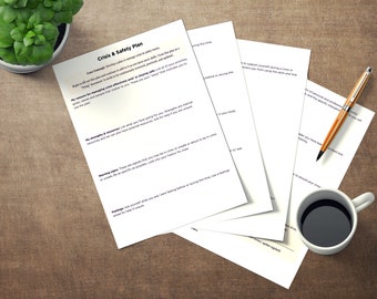 Therapy Crisis and Safety Plan Fillable Worksheet