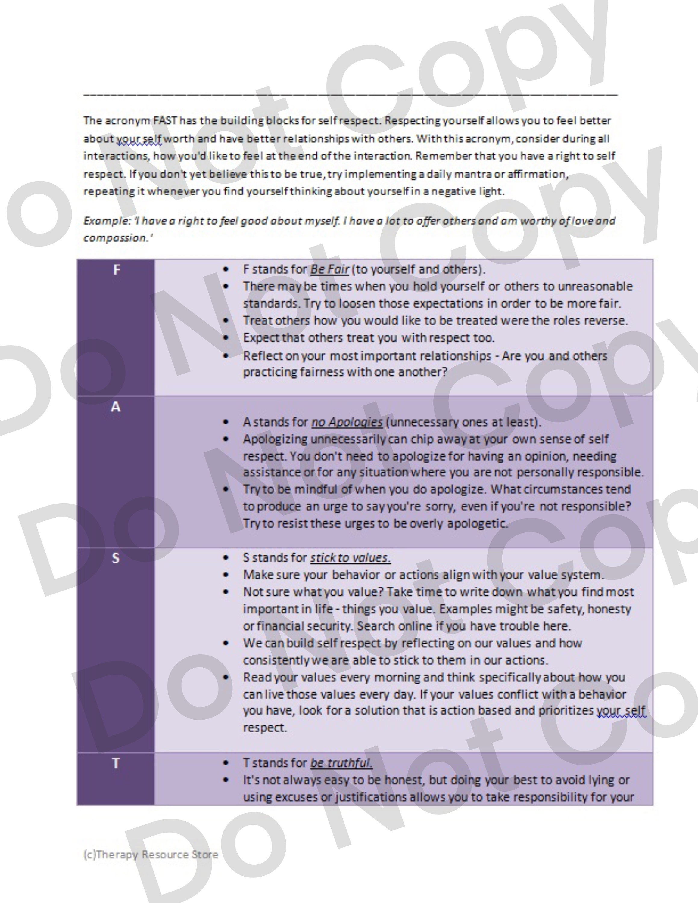 DBT Interpersonal Effectiveness Worksheet self help self | Etsy